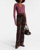 Chloe ChloÃ© Floral high-rise velvet straight pants - 2