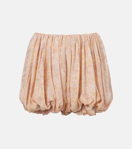 Chloe ChloÃ© Floral pleated silk charmeuse shorts