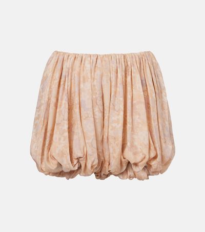 Chloe ChloÃ© Floral pleated silk charmeuse shorts