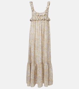 Chloe ChloÃ© Floral ruffled silk charmeuse maxi dress