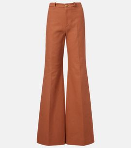 Chloe Chloé High-rise cotton canvas flared pants
