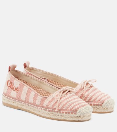 Chloe Chloé Isla striped canvas espadrilles