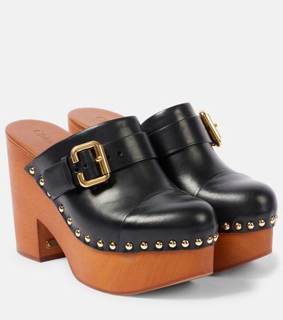 Chloe ChloÃ© Jeannette 115 studded leather clogs