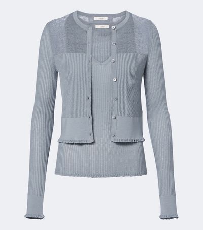 Chloe Chloé Knitted wool top and cardigan set