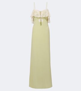 Chloe Chloé Lace-trimmed silk crêpe de chine maxi dress