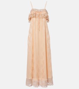 Chloe Chloé Lace-trimmed silk jacquard midi dress