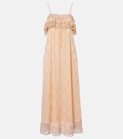 Chloe Chloé Lace-trimmed silk jacquard midi dress