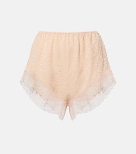 Chloe ChloÃ© Lace-trimmed silk jacquard shorts