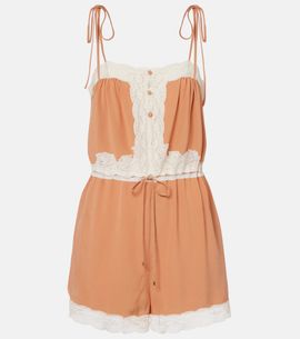 Chloe Chloé Lace-trimmed silk romper