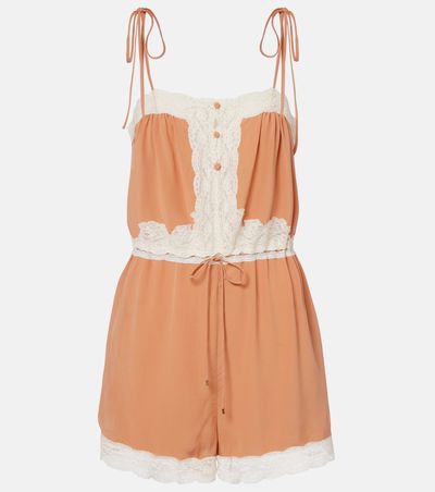 Chloe Chloé Lace-trimmed silk romper