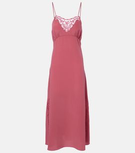 Chloe ChloÃ© Lace-trimmed silk slip dress