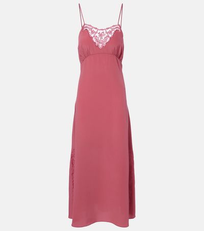 Chloe ChloÃ© Lace-trimmed silk slip dress