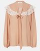 Chloe ChloÃ© Lace-trimmed tie-neck silk blouse - 1