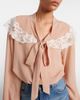 Chloe ChloÃ© Lace-trimmed tie-neck silk blouse - 3