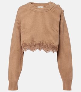 Chloe ChloÃ© Lace-trimmed wool and cashmere sweater