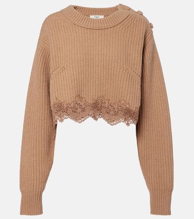 Chloe ChloÃ© Lace-trimmed wool and cashmere sweater