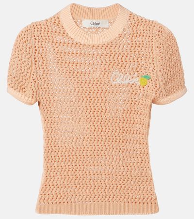 Chloe ChloÃ© Logo crochet cotton top