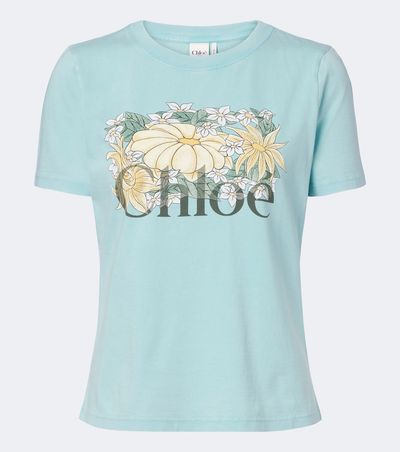 Chloe Chloé Logo printed cotton jersey T-shirt