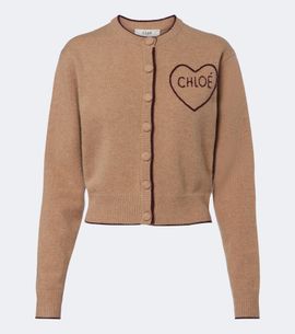 Chloe Chloé Logo wool and cashmere cardigan