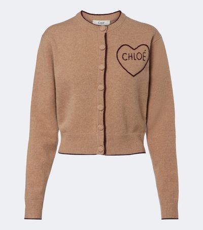 Chloe Chloé Logo wool and cashmere cardigan