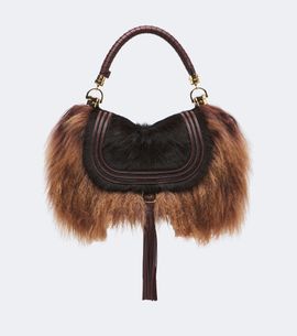 Chloe Chloé Marcie Foulard Small shearling shoulder bag