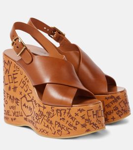Chloe Chloé Maxime leather wedge sandals
