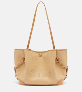 Chloe ChloÃ© Medium leather-trimmed canvas tote bag