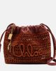 Chloe ChloÃ© Mini leather-trimmed raffia bucket bag - 1
