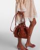 Chloe ChloÃ© Mini leather-trimmed raffia bucket bag - 2