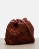 Chloe ChloÃ© Mini leather-trimmed raffia bucket bag - 4