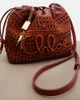 Chloe ChloÃ© Mini leather-trimmed raffia bucket bag - 6