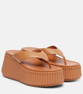 Chloe Chloé Nama 80 leather platform thong sandals