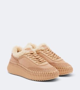 Chloe Chloé Nama shearling-lined suede platform sneakers