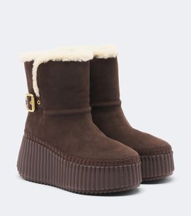Chloe Chloé Nama suede platform ankle boots