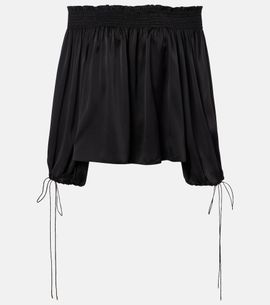 Chloe ChloÃ© Off-shoulder silk satin top