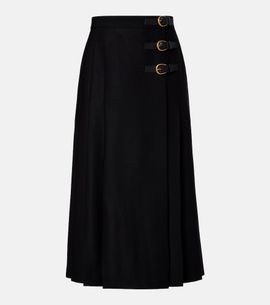 Chloe ChloÃ© Pleated virgin wool midi skirt