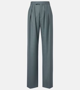 Chloe ChloÃ© Pleated virgin wool straight pants