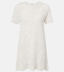 Chloe ChloÃ© Pointelle scalloped cotton minidress