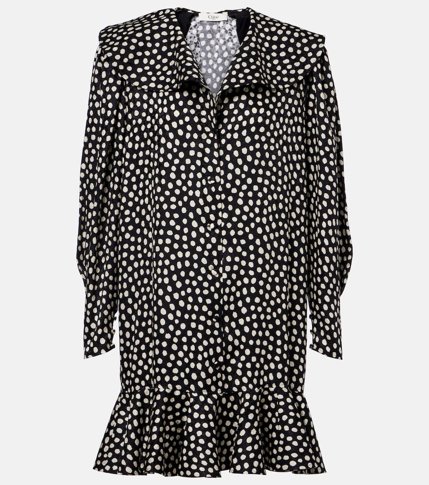 Chloe ChloÃ© Polka-dot silk jacquard minidress