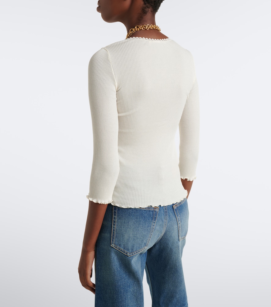 Chloe - Chloé Ribbed-knit cotton and silk jersey top