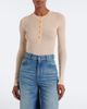 Chloe ChloÃ© Ribbed-knit silk-trimmed wool Henley shirt - 2