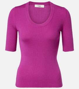Chloe Chloé Ribbed-knit wool top