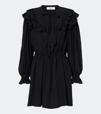Chloe Chloé Ruffled jacquard silk minidress
