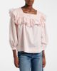 Chloe Chloé Ruffled lace-trimmed cotton blouse - 2