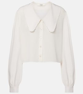 Chloe ChloÃ© Scalloped silk shirt