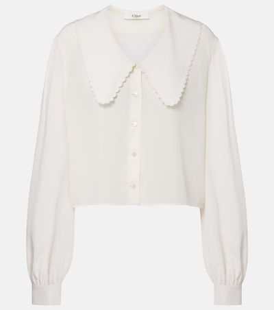 Chloe ChloÃ© Scalloped silk shirt