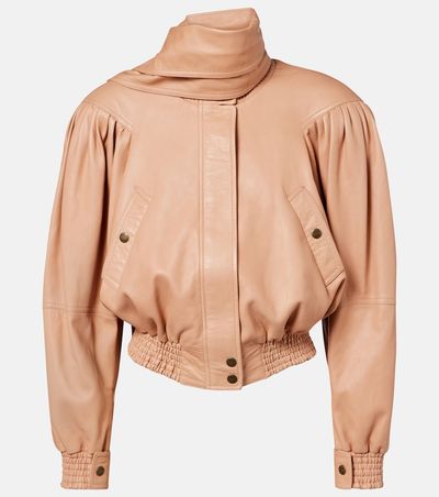 Chloe ChloÃ© Scarf-detail cropped leather jacket