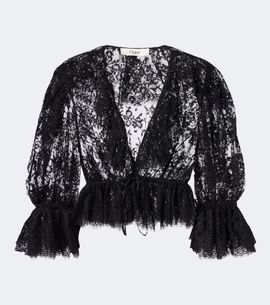 Chloe Chloé Semi-sheer cotton-blend lace blouse