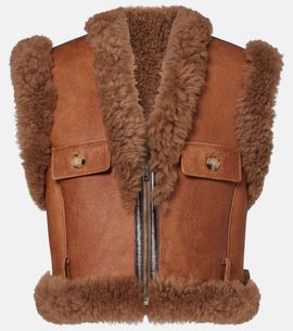 Chloe Chloé Shearling-trimmed leather vest