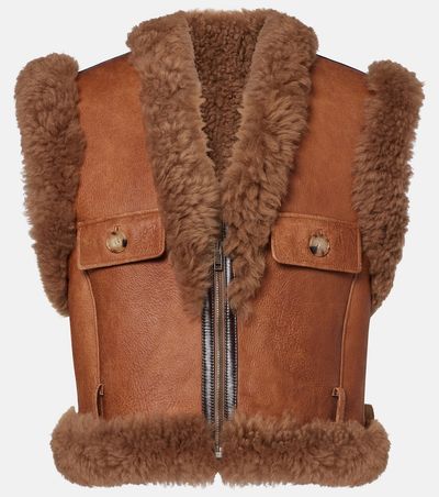 Chloe Chloé Shearling-trimmed leather vest